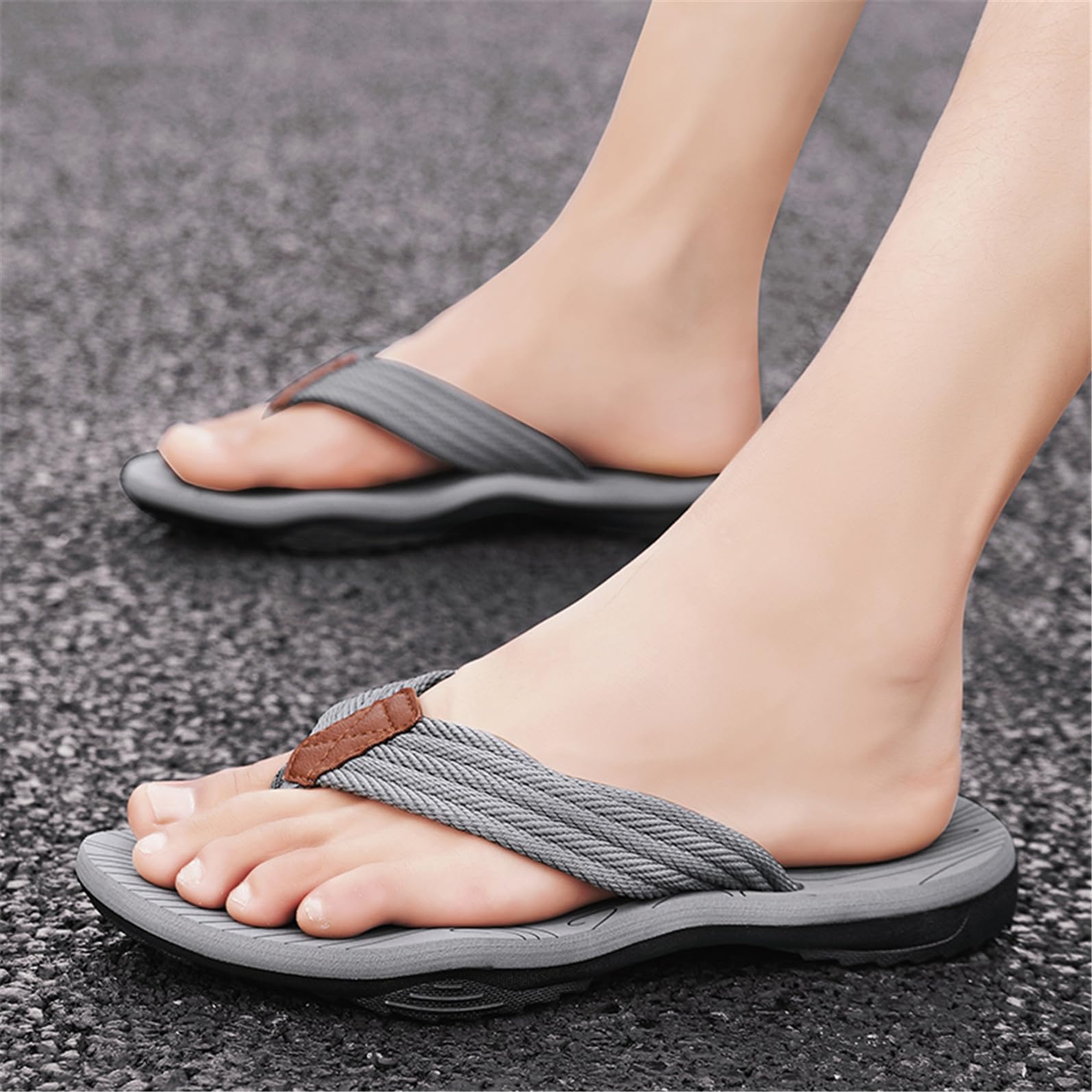New front Sommer Zehentrenner für Jungen Herren Flip Flops Badelatschen weiche Sandalen Hauschuhe für Strand Zuhause Urlaub Beach Wandern Freizeit Schwimm Pools
