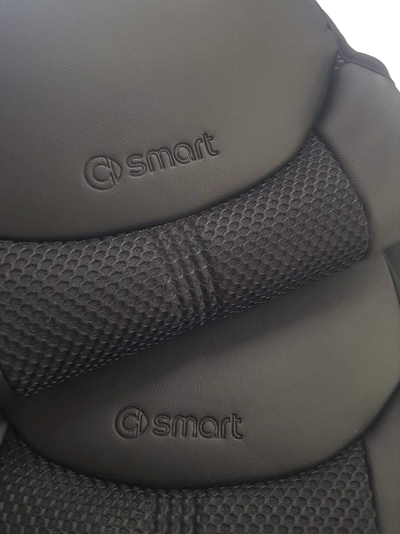 Set di 1+1 copri sedili, in materiale sintetico ed ecopelle, su misura al 100%, di colore nero