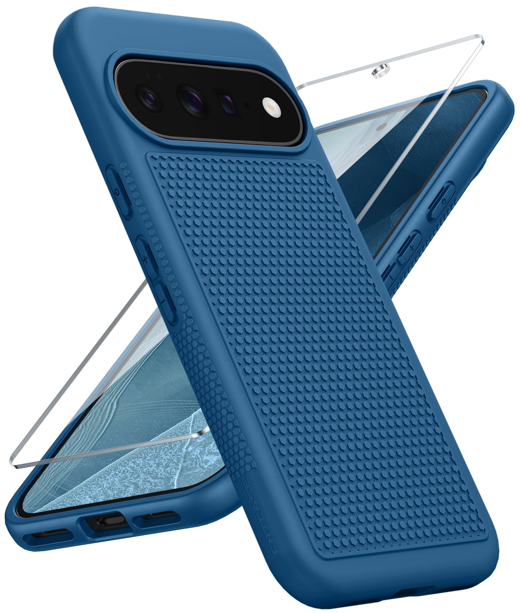 FNTCASE for Google Pixel 11 / Pixel 11 Pro Case: Soft TPU Non Slip Blue
