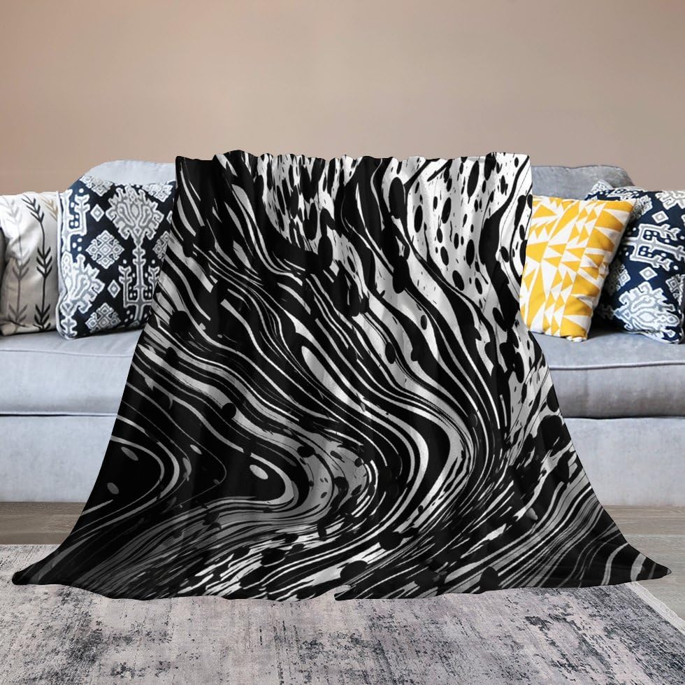 Couverture pelucheuse de qualité supérieure en micro polaire noire
