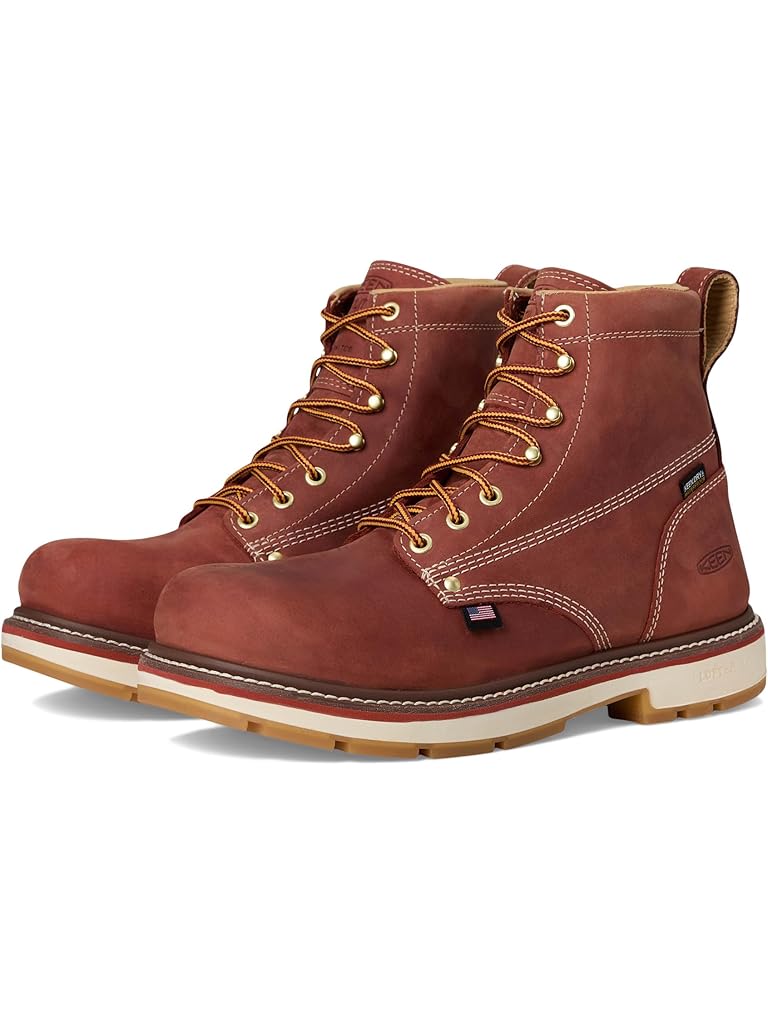 Brown KEEN Utility Liberty 6" Waterproof 90° Heel Boots (Carbon Toe)
