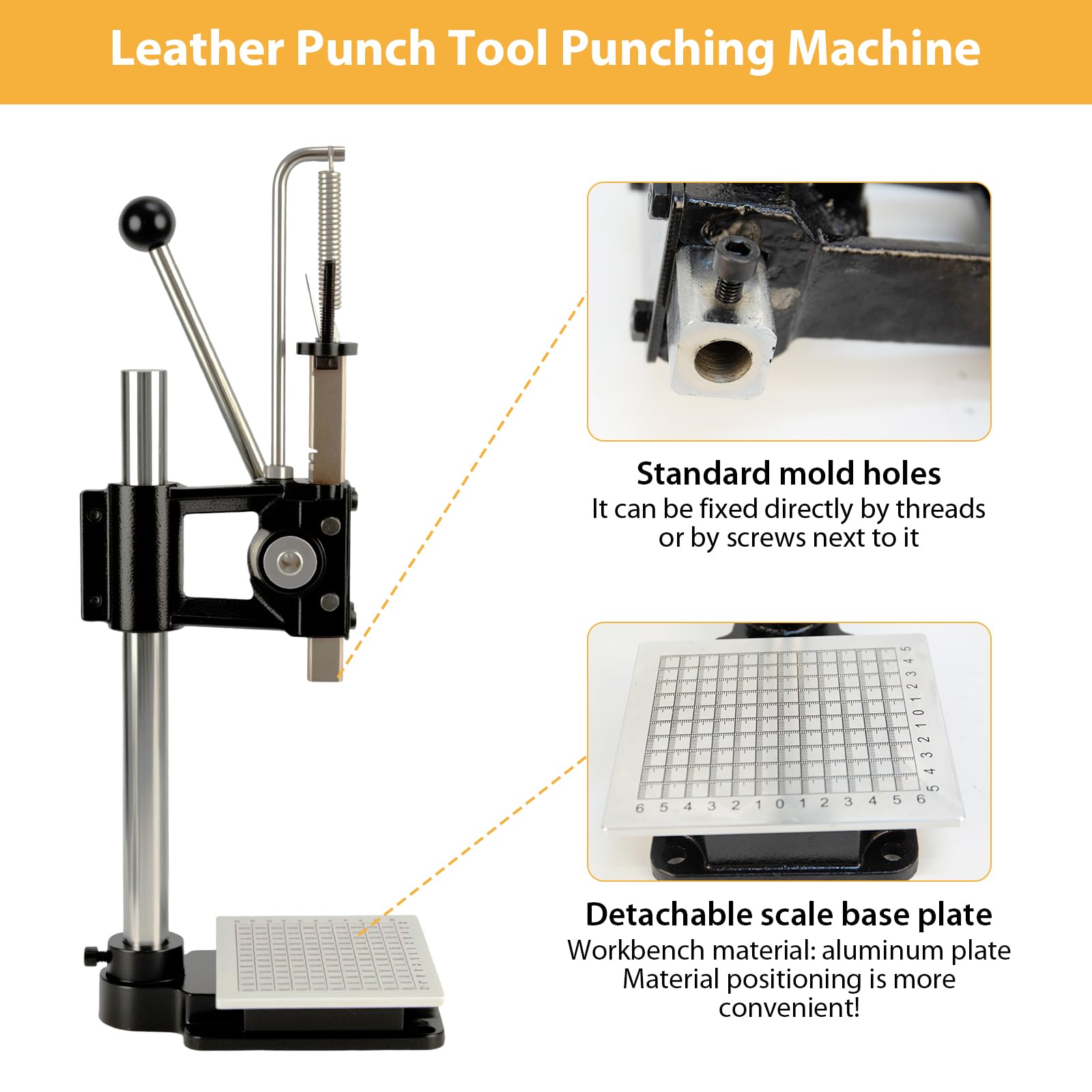 Perforadora de cuero para la máquina perforadora de cuero para manualidades y manualidades, compatible con cortadores de galletas y cinceles