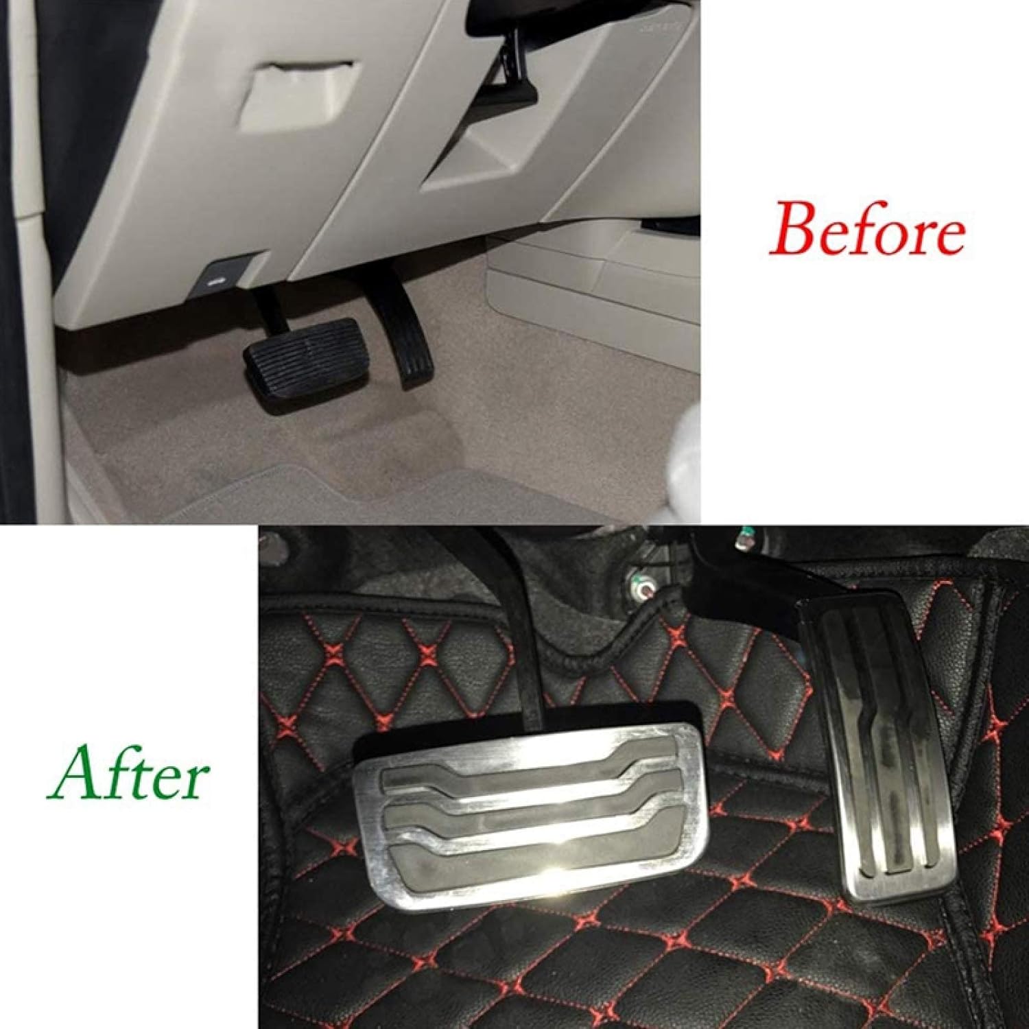 Compatible Pedal Pad Cover, Replacement for Ford Everest Ranger 2015-2019, AT Parts Gas Brake Car Pedals pad