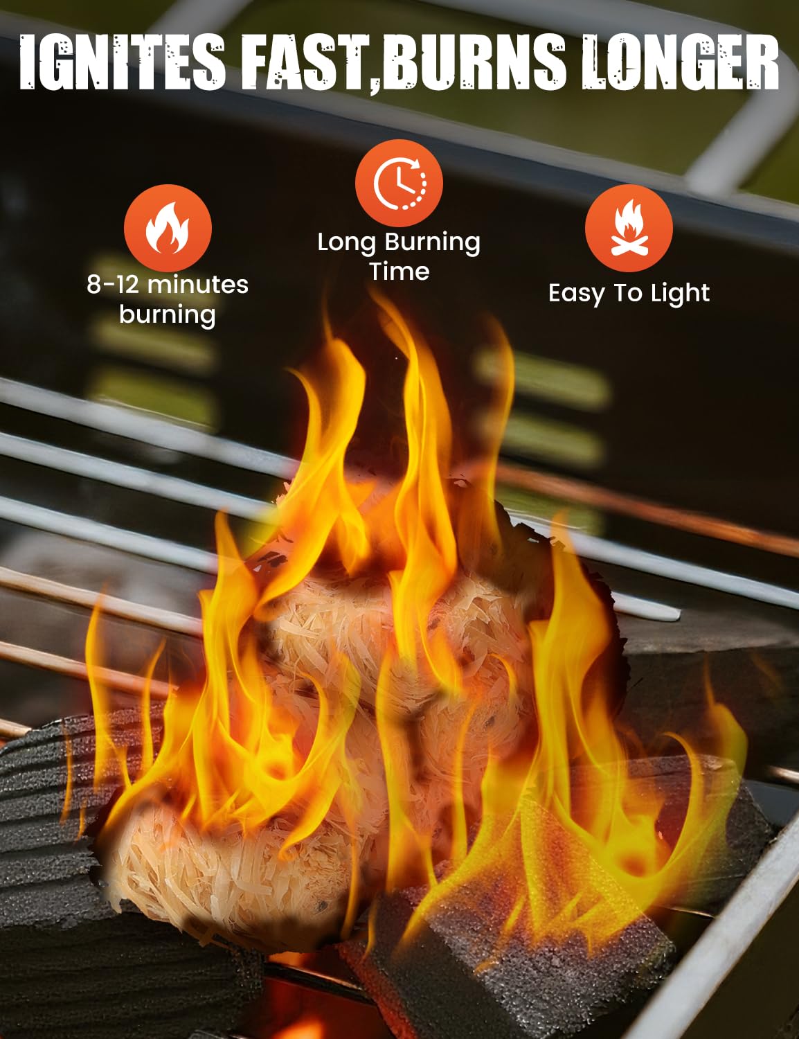 150 Stück Feueranzünder, Natürlicher Zitronengras Feuerstarter für Kamin, Kamin, Kamin, Grill, Kamin, Pizzaöfen, Pellet- und Brennholzöfen, Anzünder
