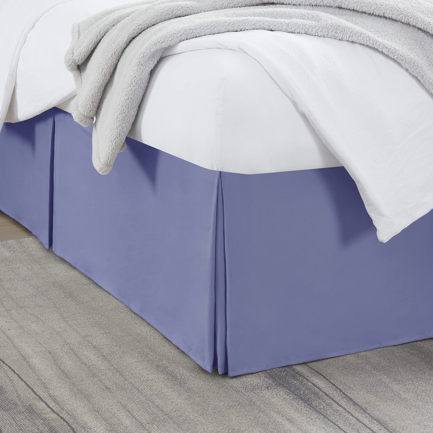 Nestl Steel Blue Full XL Bed Skirt - Full XL Size Bed Skirt 14 Inch Drop - Brushed Microfiber Bed Skirts - Hotel Quality Pleated Bed Skirt - Shrinkage & Fade Resistant