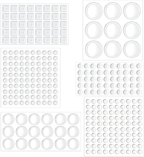 ZISHATUO 317 Pieces Clear Rubber Feet for Furniture, Bumper Pads Adhesive, Cupboard Door Buffer Rubber Pads, Sound Dampening Buffer Rubber Feet(6sizes)