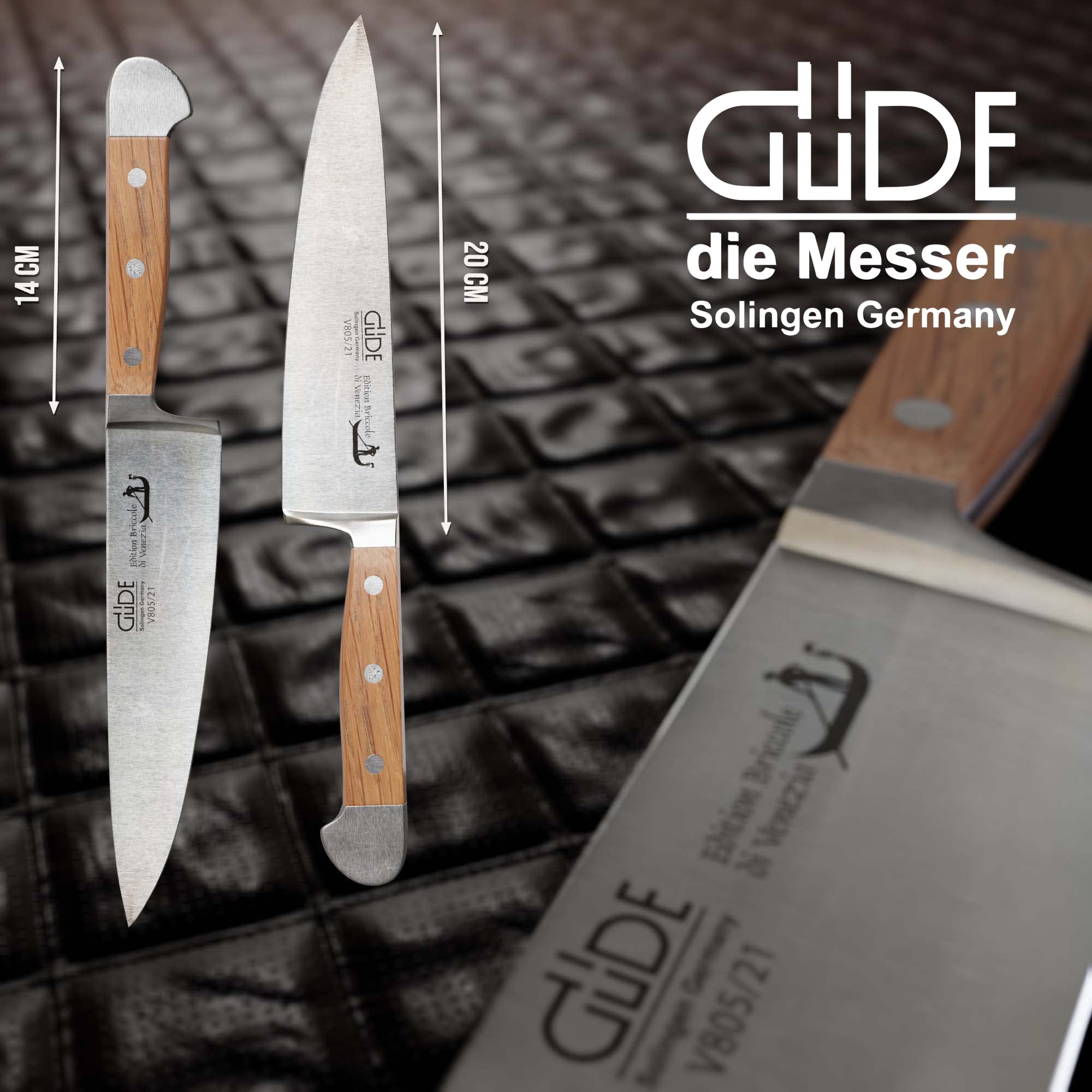Güde Solingen - Coltello cuoco forgiato, 21 cm, legno di briccole, ALPHA-BRICCOLE DI VENEZIA - Coltelli da Chef, doppio collarino, fatto a mano in Germania