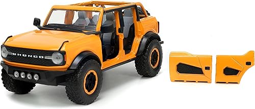 Miniatura 2 de Jada Toys Just Trucks 1:24 2021 Ford Bronco - Auto fundido a presión naranja con estante para neumáticos, juguetes para niños y adultos
