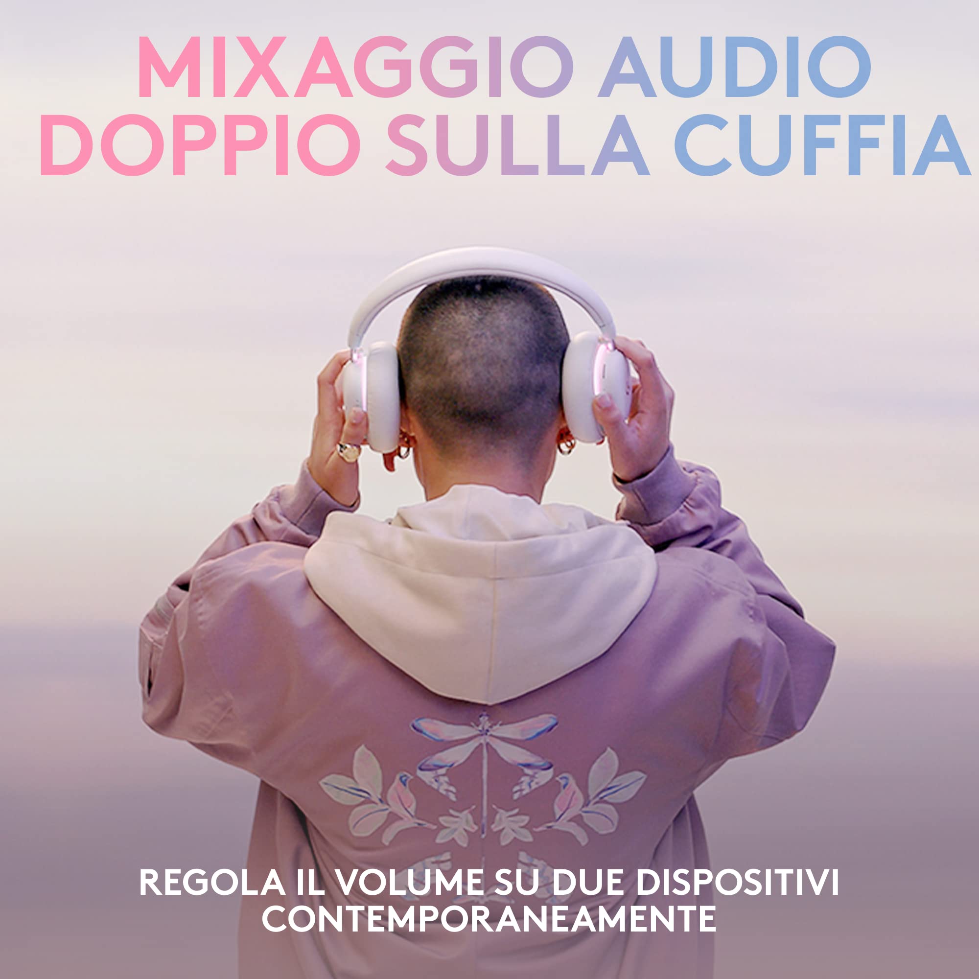 Logitech G G735 Cuffie Gaming Wireless, Illuminazione RGB LIGHTSYNC Personalizzabile, LIGHTSPEED, Bluetooth, Microfono Staccabile, Compatibile con PC e Mac - Bianco