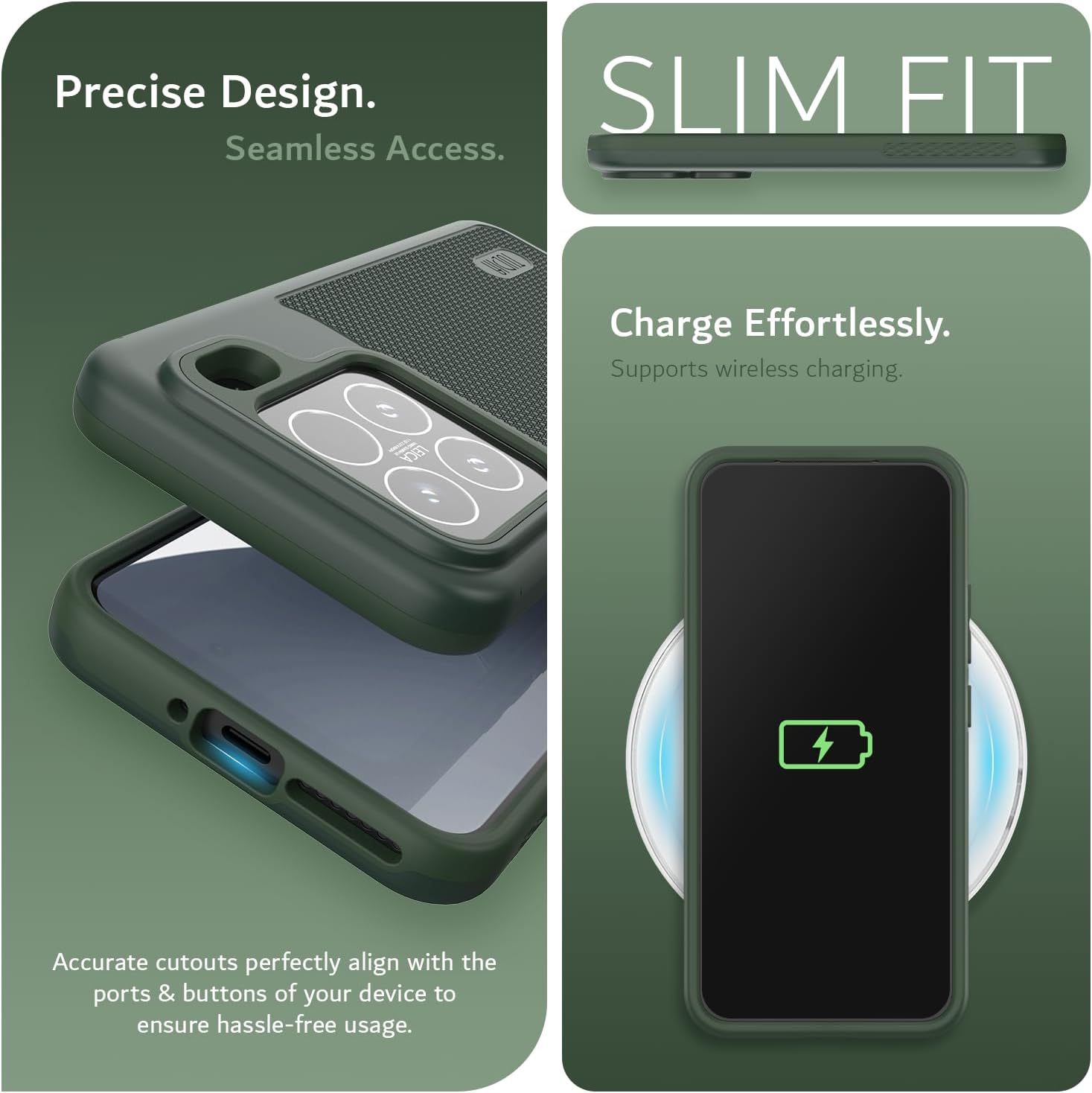 TUDIA DualShield Grip Designed for Xiaomi 15 5G Case (2025), [MergeGrip] Military Grade Dual Layer Shockproof Slim Tough Heavy Duty Protective Phone Case Cover (Pine Green, Magsafe Compatible)