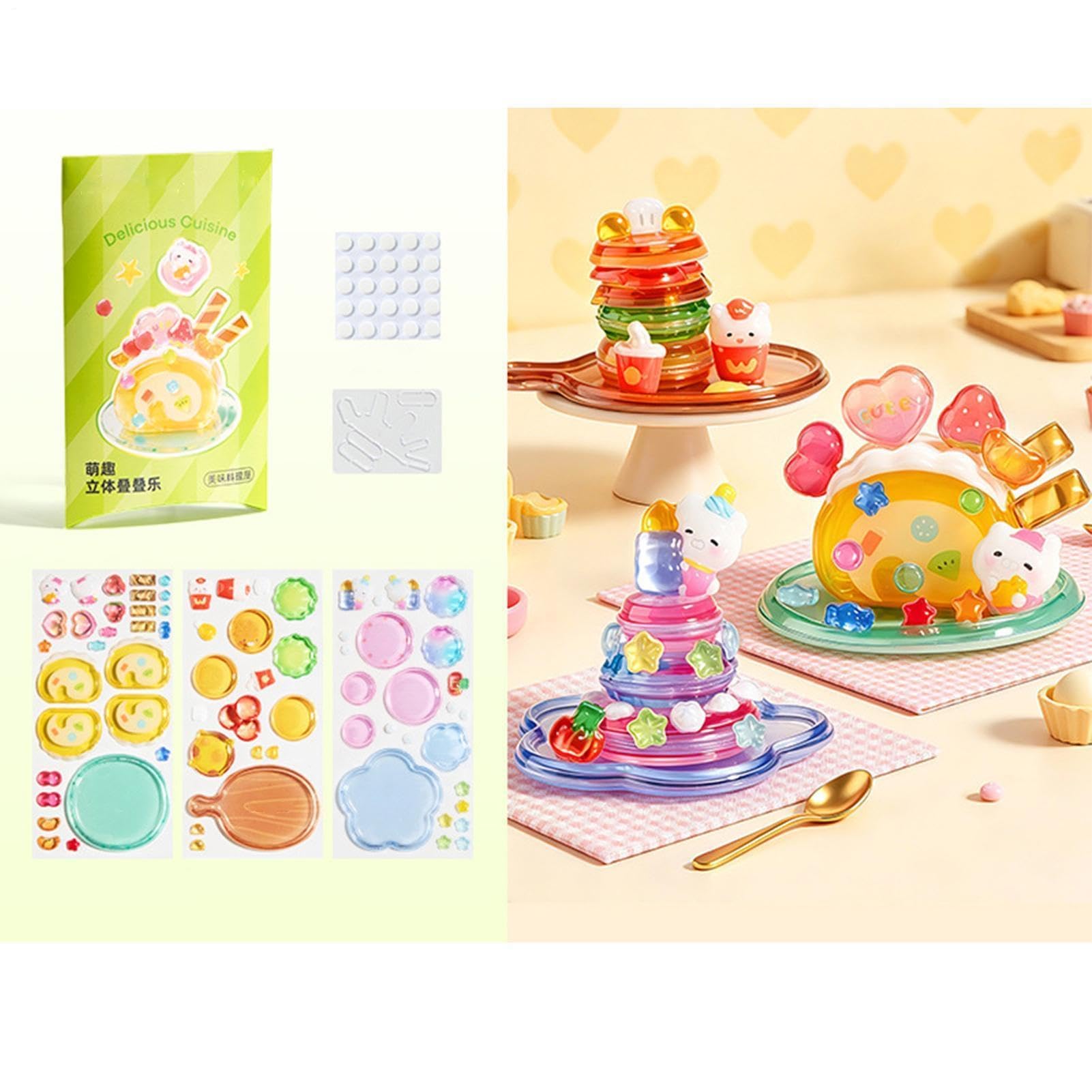 Adesivi decorativi impilabili 3D per scene in miniatura fai da te | Carino e fatto a mano; ideale per adulti e hobbisti; perfetto per decorazioni da scrivania e progetti artistici; aggiunge un