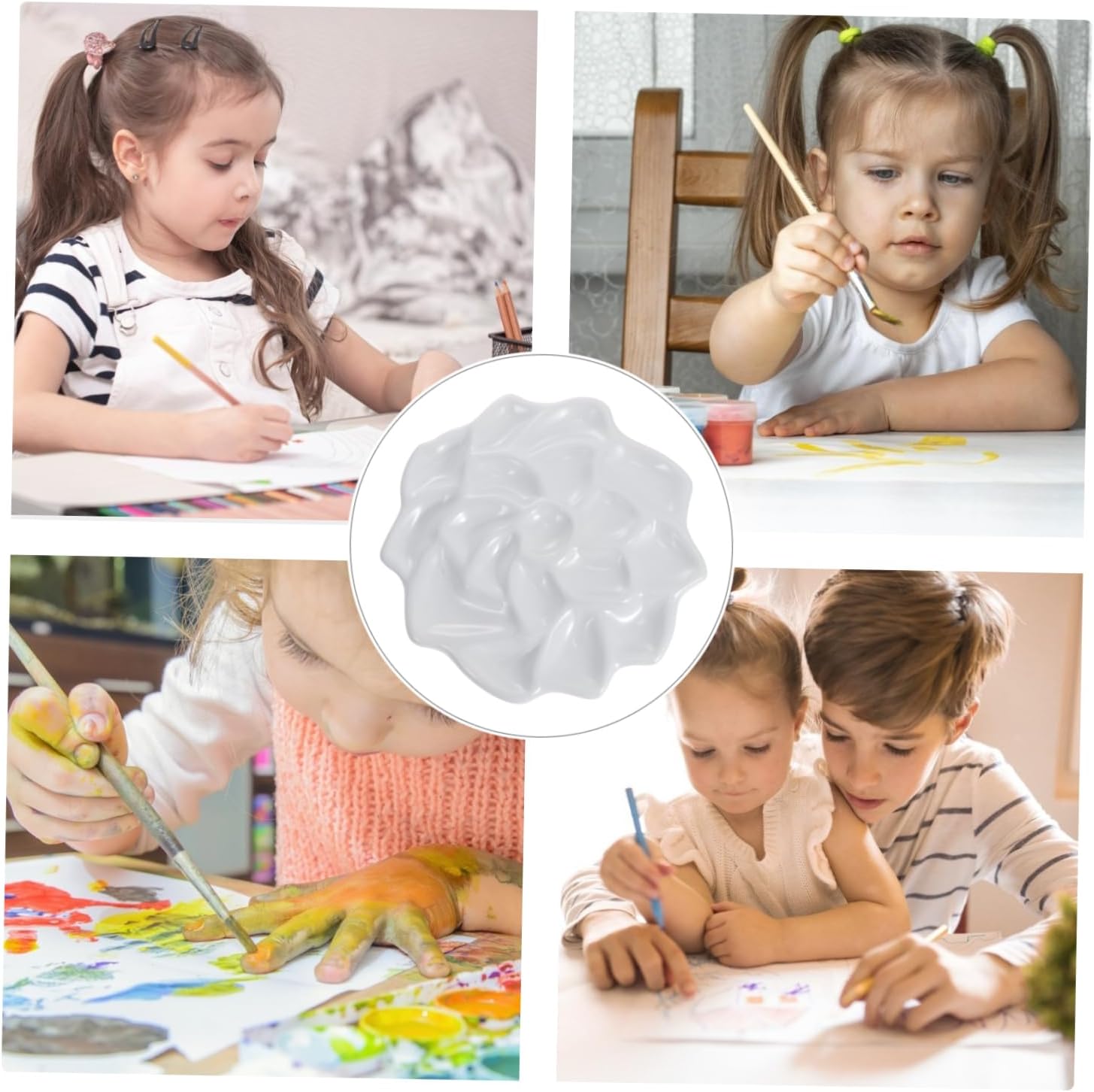 DOITOOL Lotus Tray for Artists Paint Mixing Tray Pigment Gouache Mixing Plate Easy to Clean for Watercolor Art