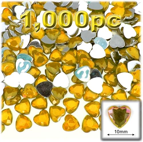 Miniatura 2 de 144 diamantes de imitación corazón de 0.394 in - parte trasera plana rojo rubí rojo