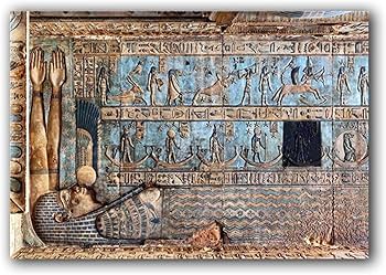 Amazon.co.jp: ヴィンテージエジプトの人物画青い古代エジプトの壁画