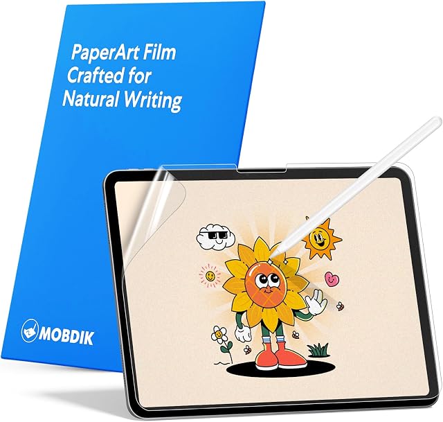 MOBDIK 2 Pack Paper Screen Protector Compatible with iPad Air 13 M4/M3/M2 2026/2025/2024 & iPad Pro 13 M5/M4 2025/2024, New Version Crafted for Natural Writing, Less Reflection, Nib Friendly, with Easy Installation Kit | 2 Pack Matte Film Crafted for