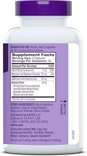 Miniatura 10 de Natrol Cápsulas Sleep & Restore con glicinato de magnesio 100 mg, GABA, esencial para tu sueño reparador definitivo, sin melatonina, suministro para