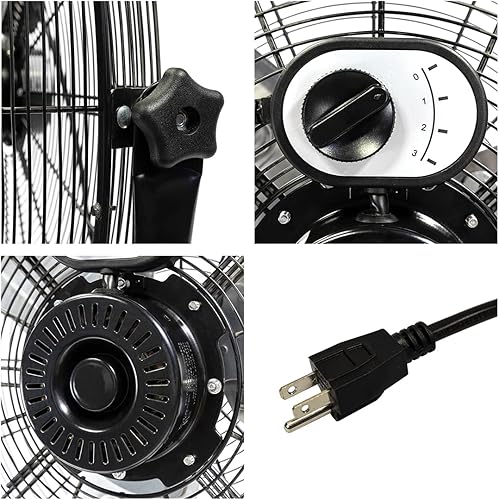 Miniatura 4 de Maxx Air Ventilador de pedestal industrial de 30 pulgadas, potente ventilador comercial resistente para almacenes, fábricas y espacios grandes