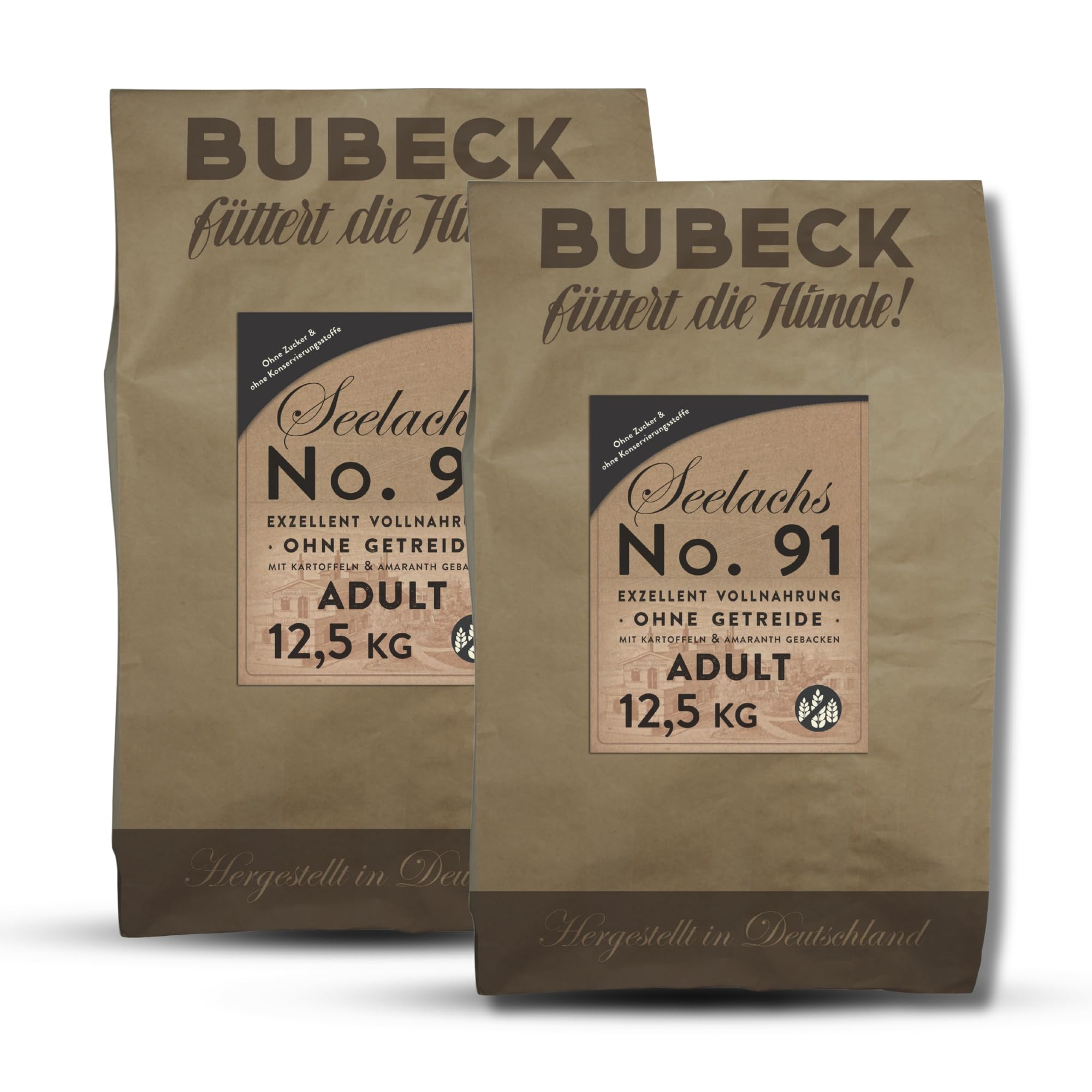 Trockenfutter für Hunde | mit Seelachs & Kartoffeln | Hundefutter getreidefrei | Single Protein 100% Seelachs | Vollnahrung für futtersensible Hunde | 2 x 12,5 Kg Trockenfutter getreidefrei