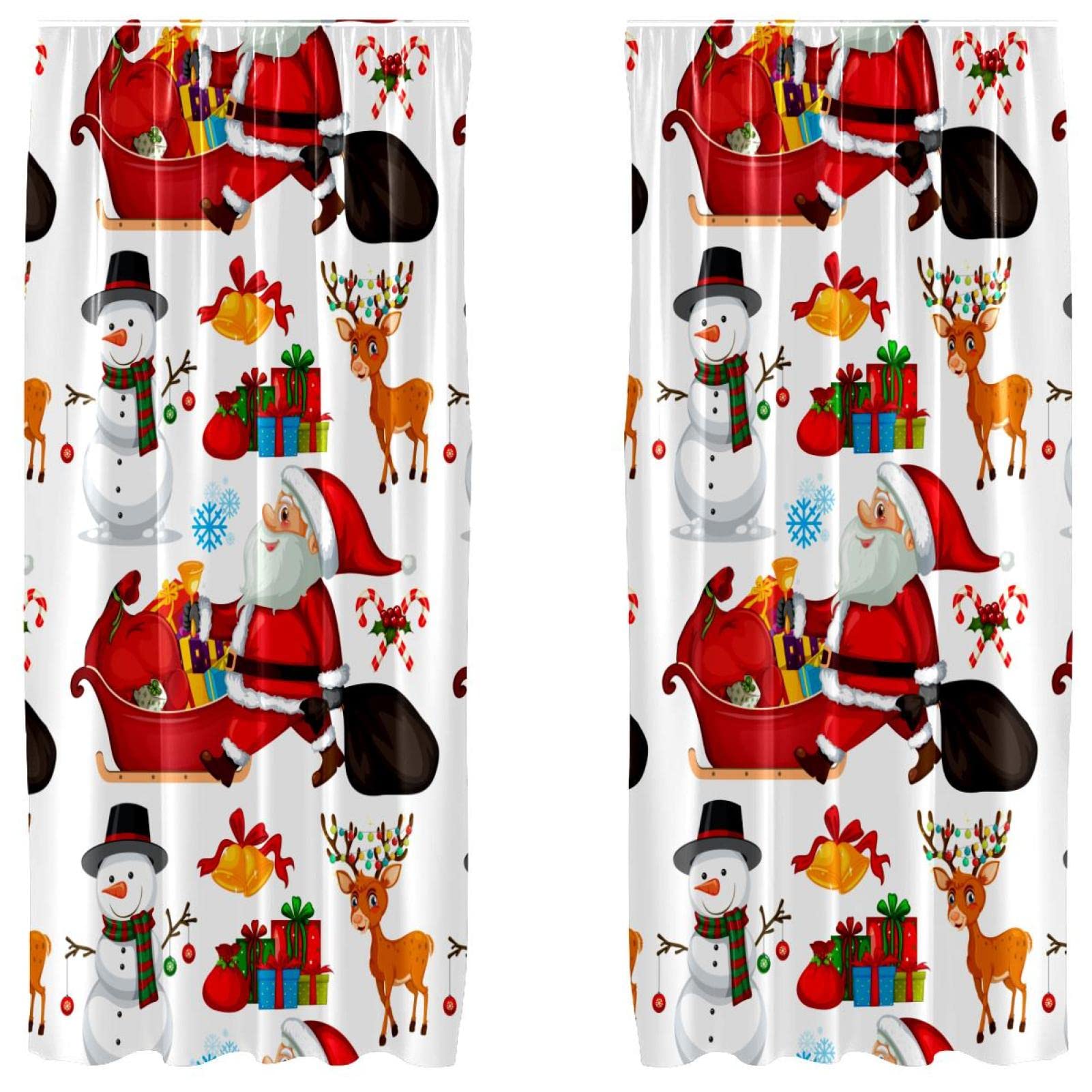 Cortinas opacas navideñas de Papá Noel para crear un salón acogedor 1