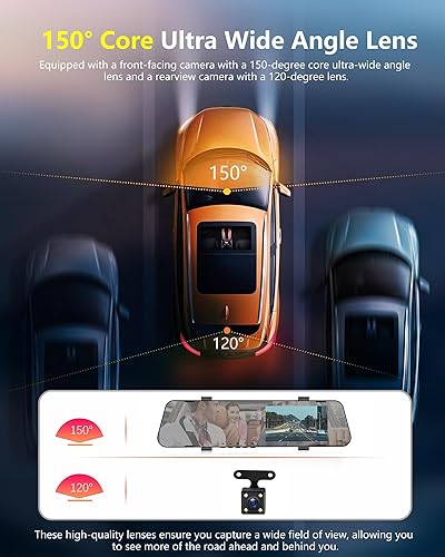 Miniatura 6 de Podofo Cámara de espejo retrovisor de 4.5 "Cámara de tablero DVR Monitor de visión trasera Sistema de grabación de video de doble cámara 1080P