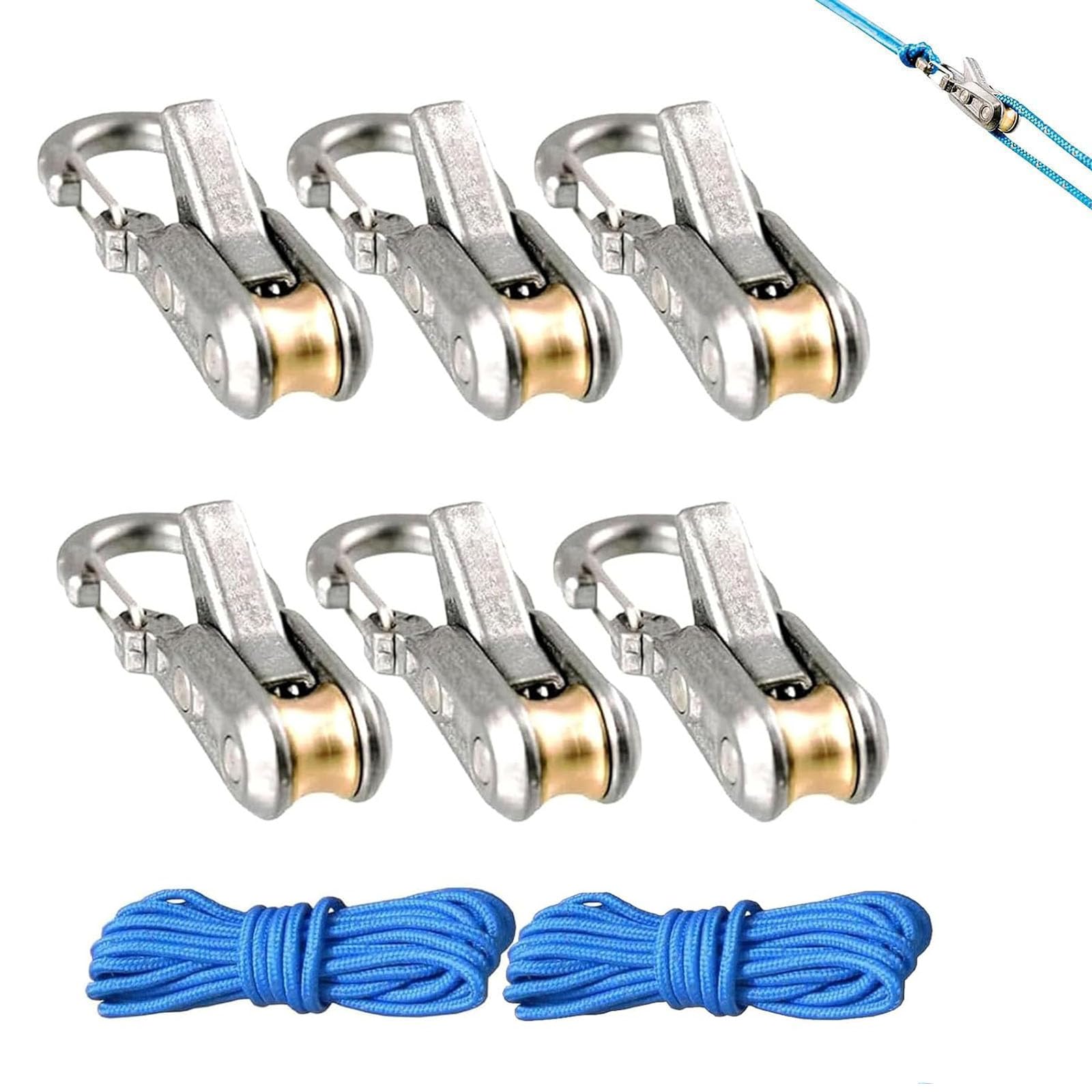 Rope Roller Tensioner with Locking Buckle, Heavy Duty Ratchet Cord Tightener & Paracord Adjuster with Carabiner, Secure Tie-Down for Camping Tarp, Boating & Outdoor Gear