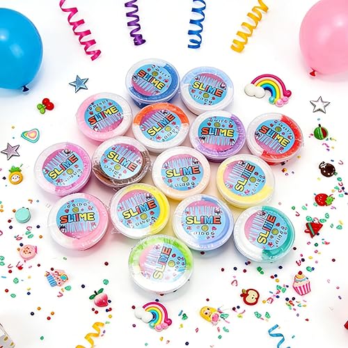 Miniatura 3 de Paquete de 15 limos de mantequilla de dos tonos para niñas, juguete súper suave y antiadherente, juguetes educativos de slime para niños, recuerdos