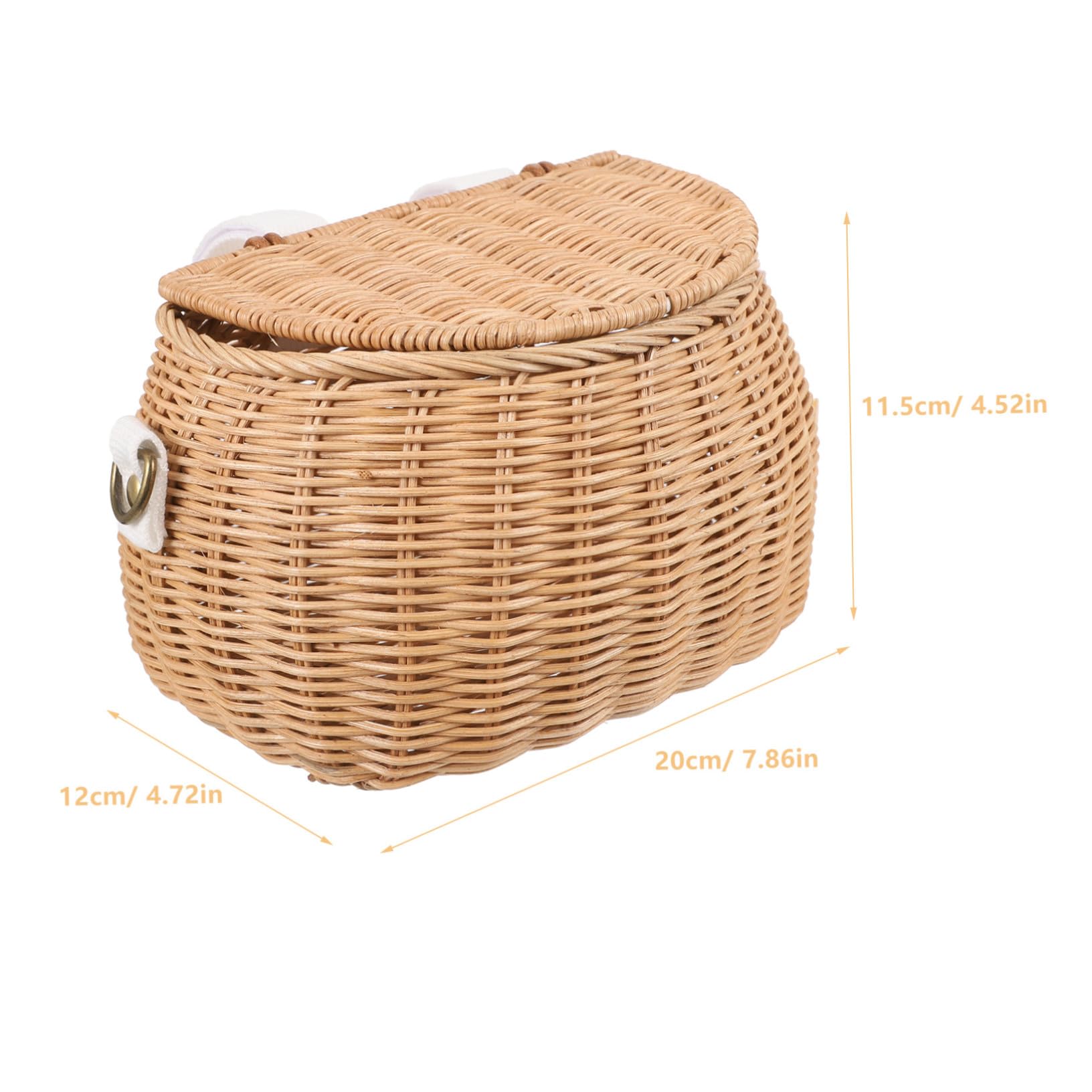 Panier de Vélo en Rotin pour Garçon et Filles Couleur Jaune Panier de Rangement Sûr et Résistant Accessoire Pratique pour Vélo Adapté pour Serviettes et Gobelets