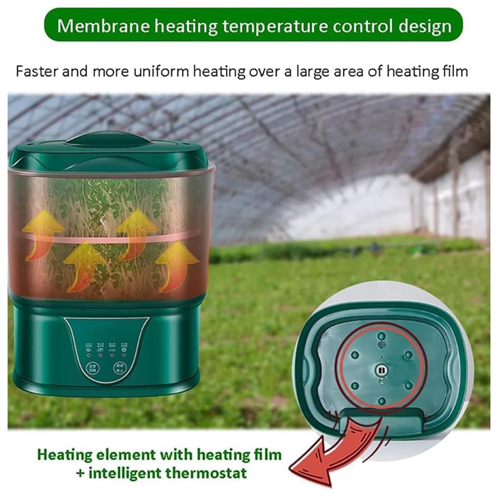 Germinateur de graines intelligent avec arrosage automatique à 360°, 2 couches, kit de culture multifonctionnel pour haricots et germes, modes réglables