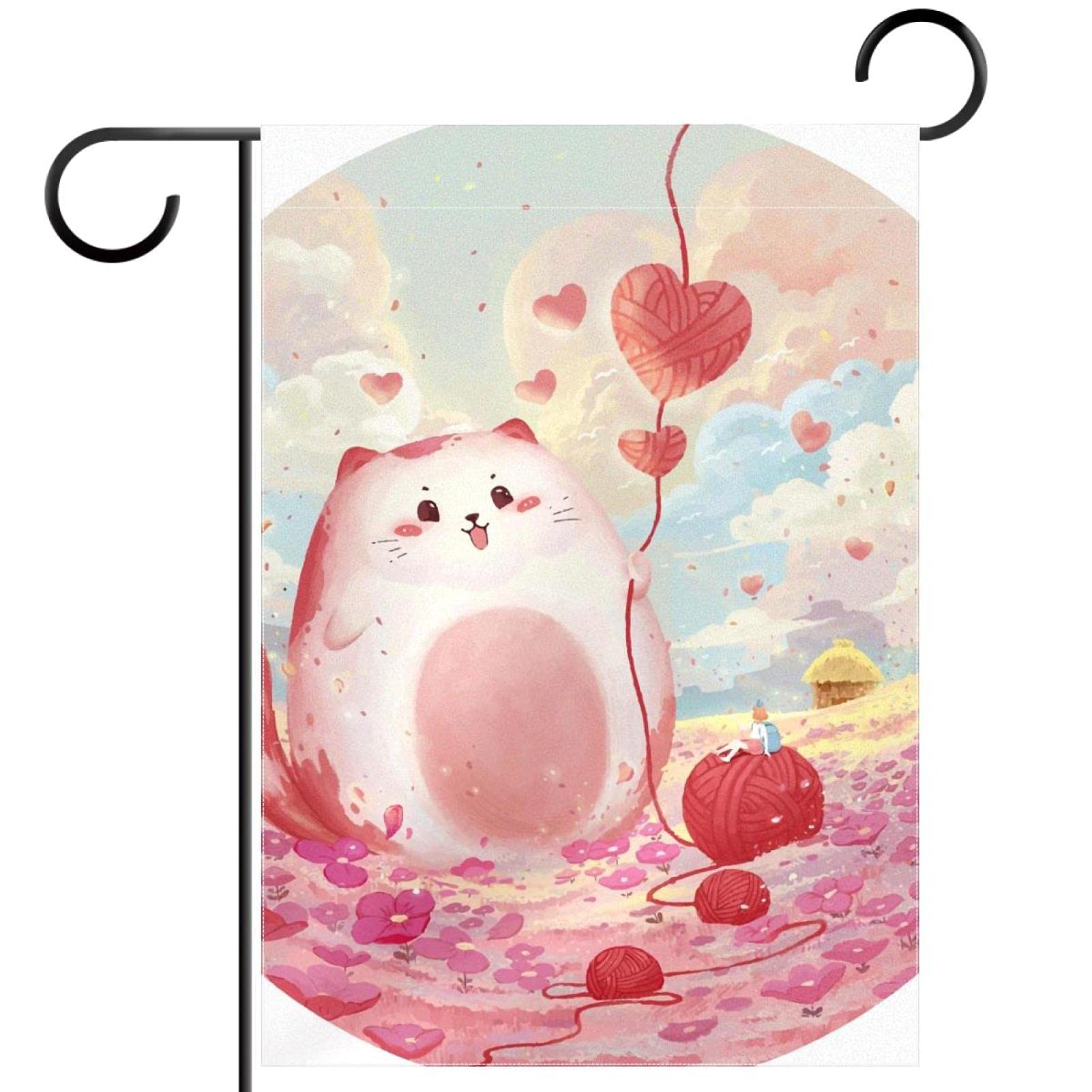Drapeau de jardin chat en polyester pongé de qualité supérieure et finitions double face - 7