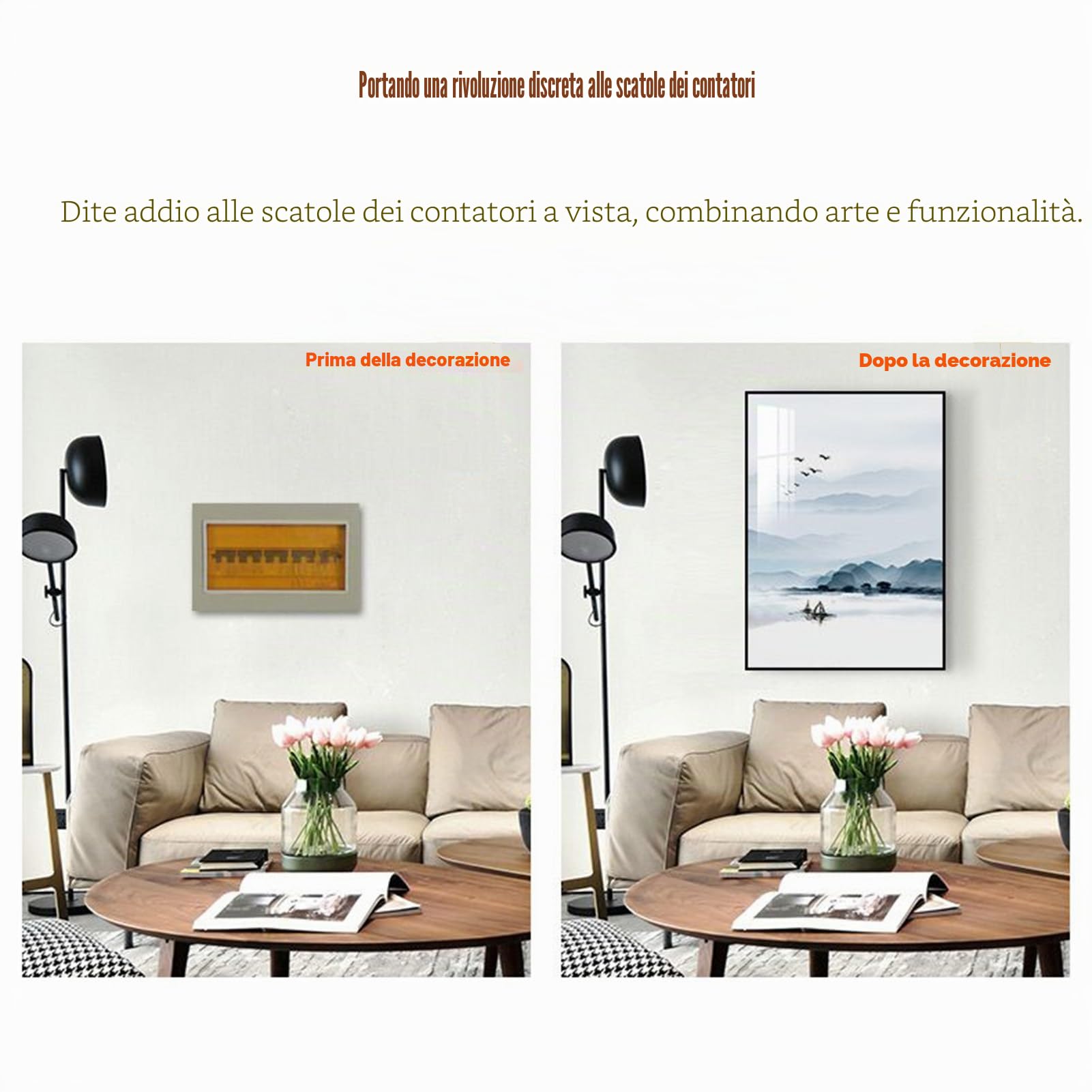 Pittura Decorativa Copertura Contatore Elettrico Coprire L'interruttore Alimentazione Copertura Quadro Elettrico A Parete Home Design Pittura Decorativa(Gray,40x60cm)