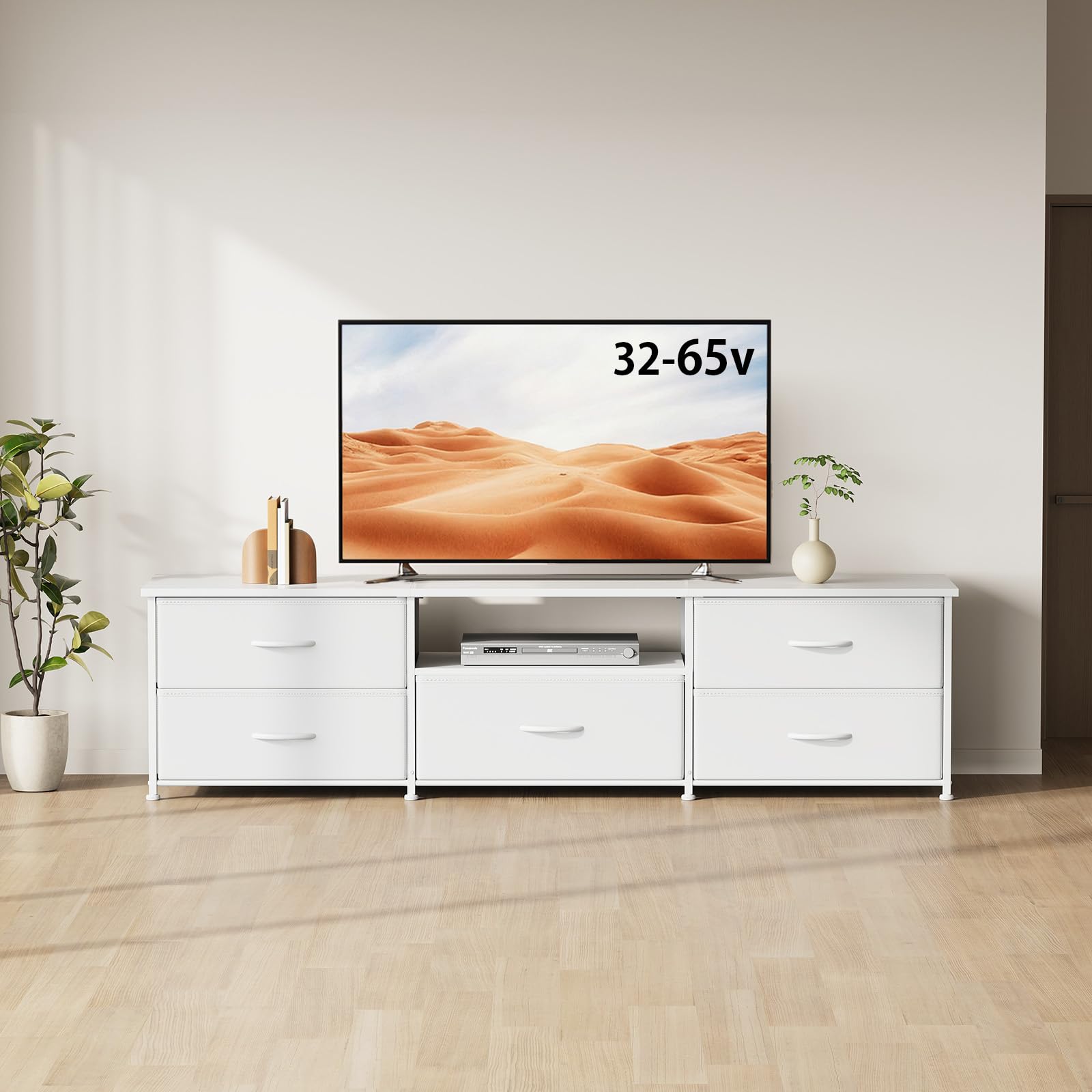 YeTom テレビ台 テレビボード 55型対応 収納付きテレビ台 おしゃれ ローボード 引き出し付き 幅150×奥行35×高さ40cm 白い