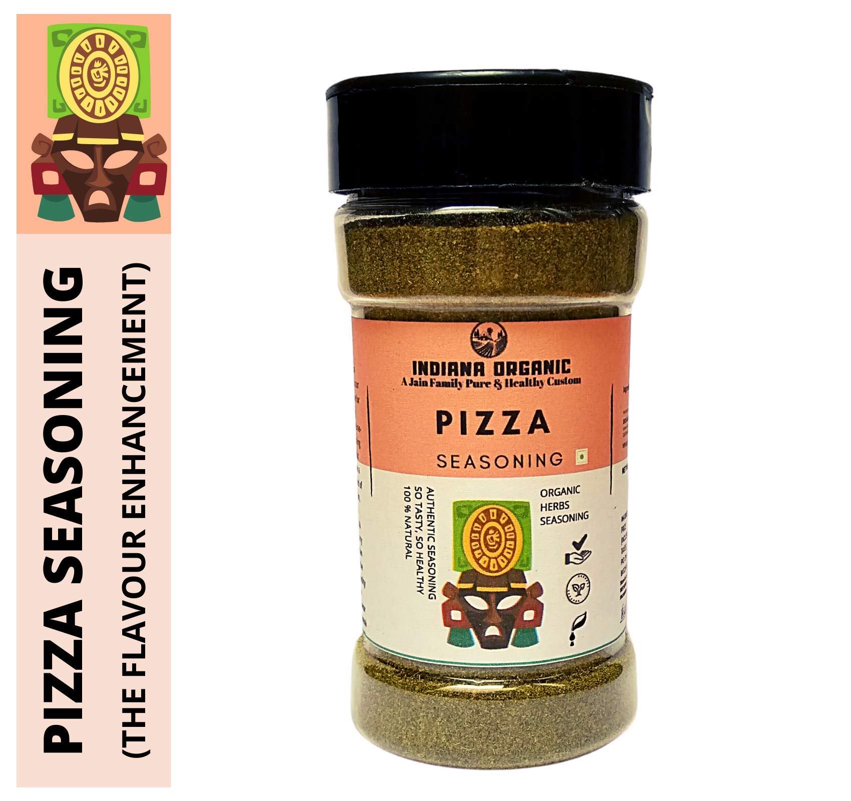 Indiana Organic Pizza Garlic Bread Seasoning - The Flavour Enhancement | Seasoning with Himalayan Herbs (75 Gram) No Onion and Garlic.