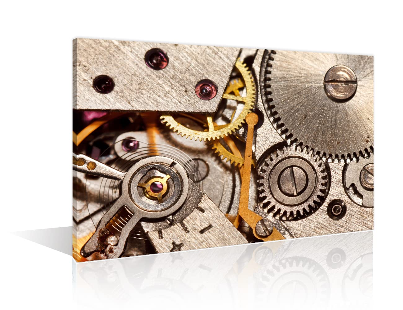 TISHIRON Retro Paintings Old Mechanism Pictures 1 Panel Wall Art for Living Room Antique Engine Canvas Artwork Home Modern Decorations Giclee Framed Ready to Hang Posters and Prints(12" Wx18 H)