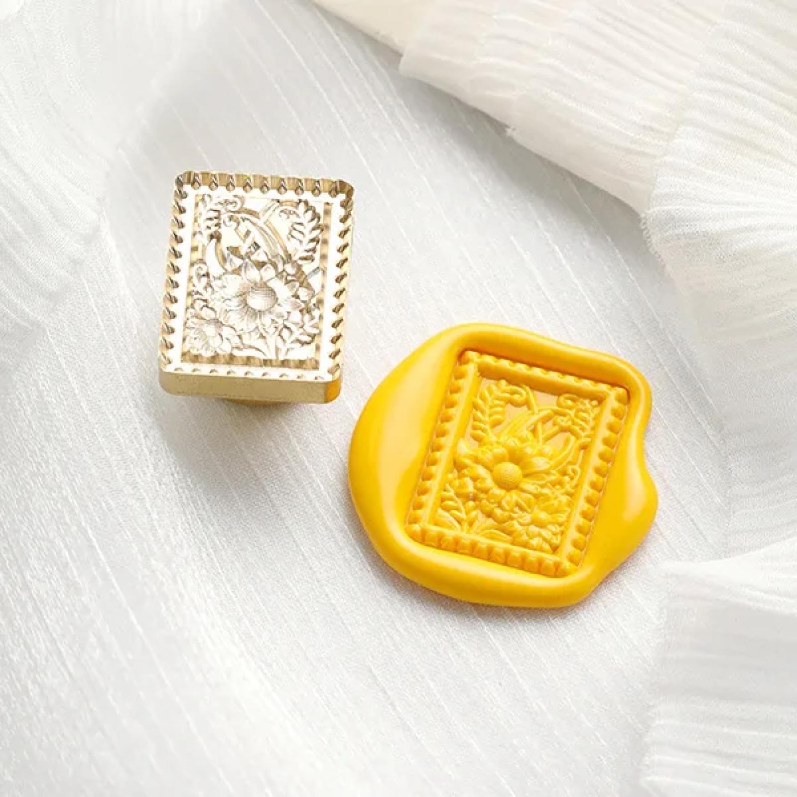 Tampon de cire en cuivre gaufré 3D fleur pour invitations et scrapbooking