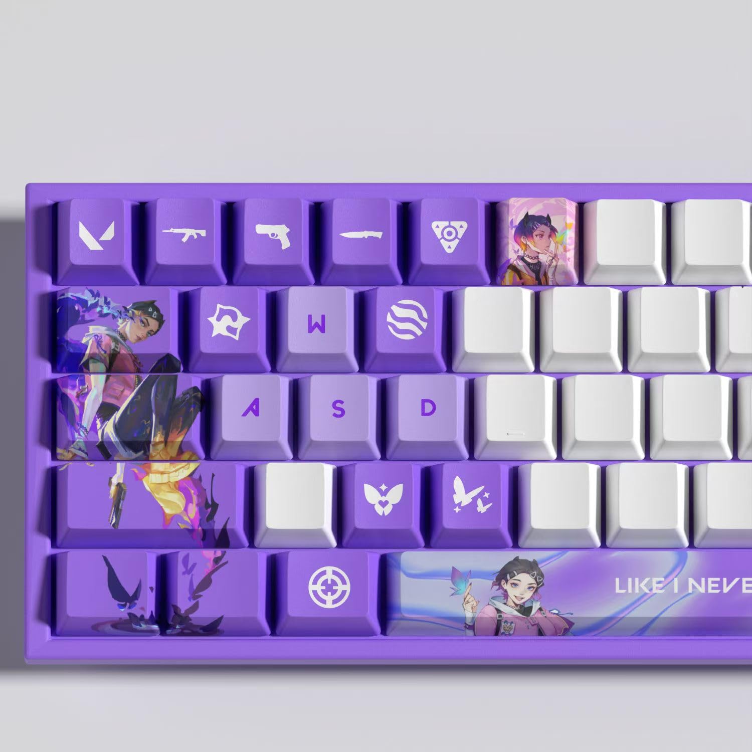 Valorant - Tapas de teclado (29) Teclas mecánicas para juegos de PC, teclado numérico, teclas personalizadas grabadas con láser con cualquier teclado mecánico (amor)