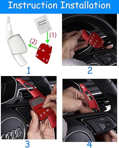 Miniatura 5 de TTCR-II Extensiones de palanca de cambios para volante para Audi A4 2017-2019 A3 S3 2017-2020 A5 S4 S5 2018-2019 Q5 SQ5 2018-2021 Q7 2017-2021 Q8