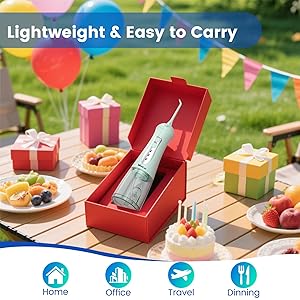 WellLeo Water Flosser for Teeth, Portable Oral Irrigator Rechargeable Water Dental Flosser Pick with High Pressure 5 Jet Tips, IPX7 Travel Water Flossing for Brace Teeth Cleaner Gum Care