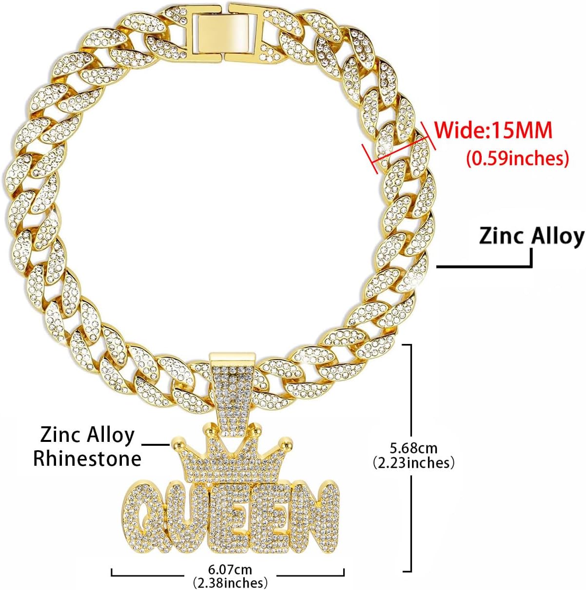 Dog Chain Collar Walking Metal Chain Necklace ror Small Medium Large Dogs, Suitable for Banquet Photography (20 inch)