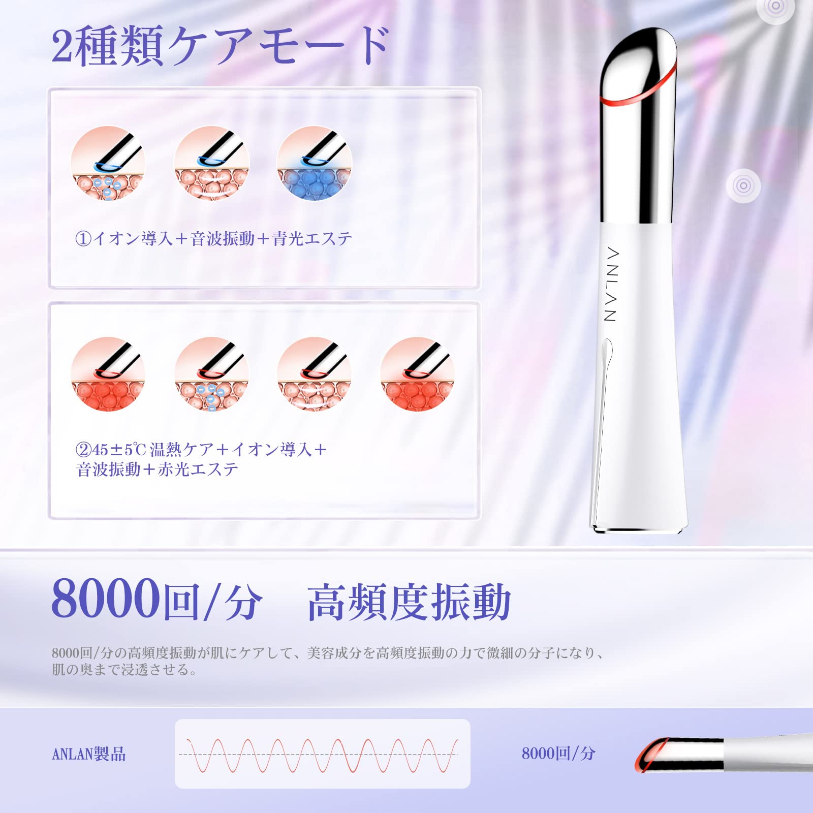アンラン セット Amazon | ANLAN 目元美顔器 温熱ケア 美顔器 LED 2色 美肌 口元