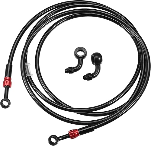 X AUTOHAUX Manguera de freno AN3 28 90 grados M10 motocicleta hidráulica línea de aceite manguera de tubería para ATV motocicleta Motocross Racing