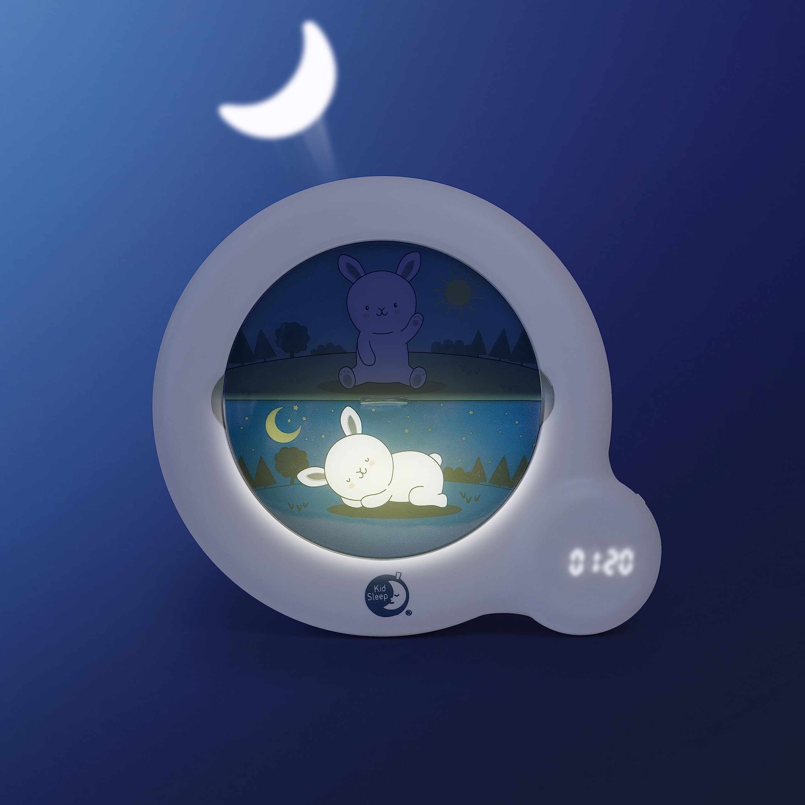 Pabobo – Indicador de Despertador Kid'Sleep Essential, para Dormir más Tiempo y tapprivilegiar el Tiempo. Luz Nocturna educativa. Programación fácil, Bloqueo de los Padres. Modo Silencio o Alarma de
