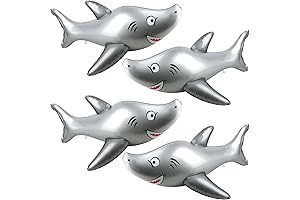 4 Pack 40 Inch Inflatable Sensory Giant Shark Pool Toys