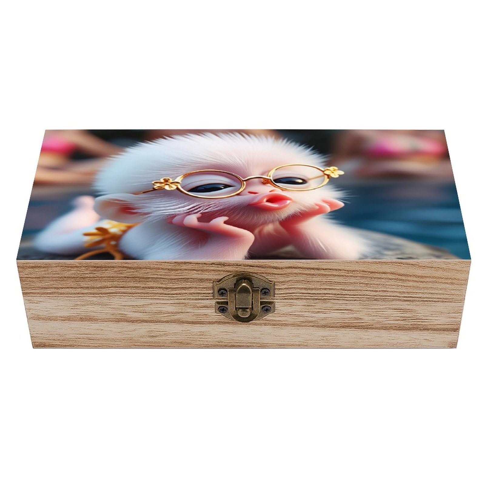 asbwuo Cute Monkey Vintage Wooden Keepsake Box