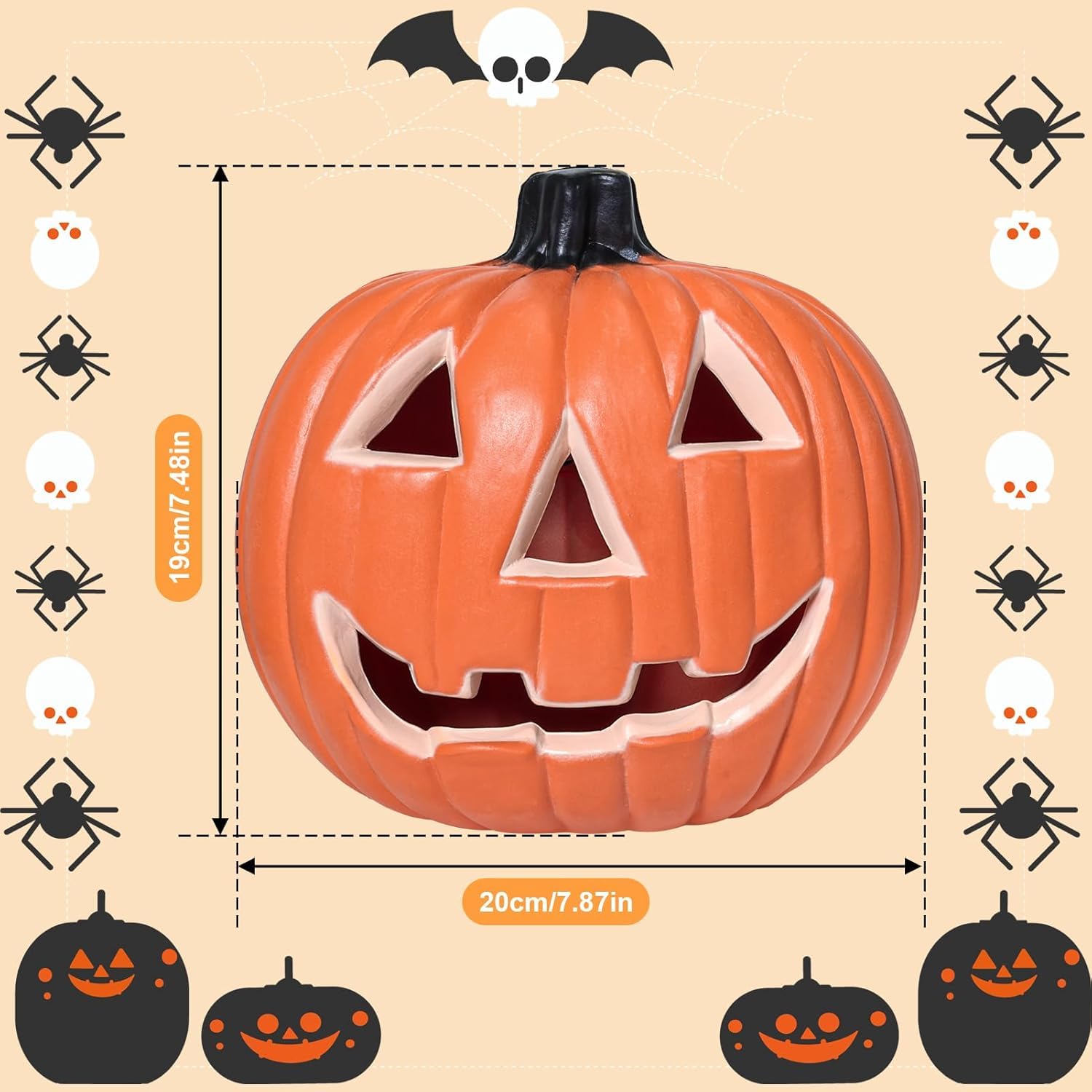 Amazon.co.jp: ハロウィンのパンプキンデコレーション、8インチ LED