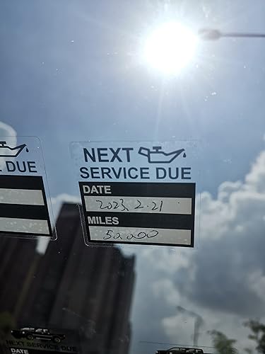 Miniatura 2 de 2 x 2 pulgadas, 102 etiquetas estáticas negras de adherencia estática fáciles de quitar para cambio de aceite, etiquetas estáticas para parabrisas