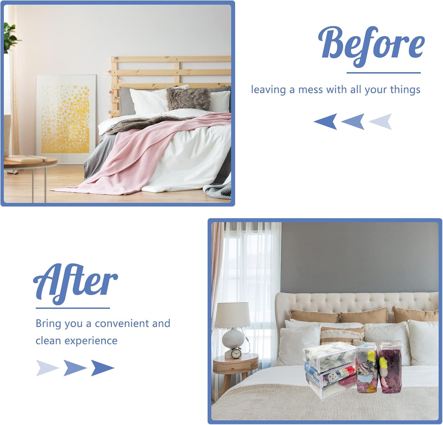 20Pcs Large Clear Vinyl Zippered Storage Bags With Handle - 16*12*4Inch Blankets Organizer for Sweater, Bed Sheet, Pillow - Plastic Bags With Zipper for Closet, Linen - Image 5