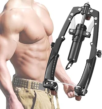 3-in-1 Hydraulic Chest Press Machine & Arm Exercise Machine & Ab Roller, Adjustable 22-440 Lbs Resistance, Home Gym Equipment for Strength Training,Forearm,Shoulder Upper Body Workout