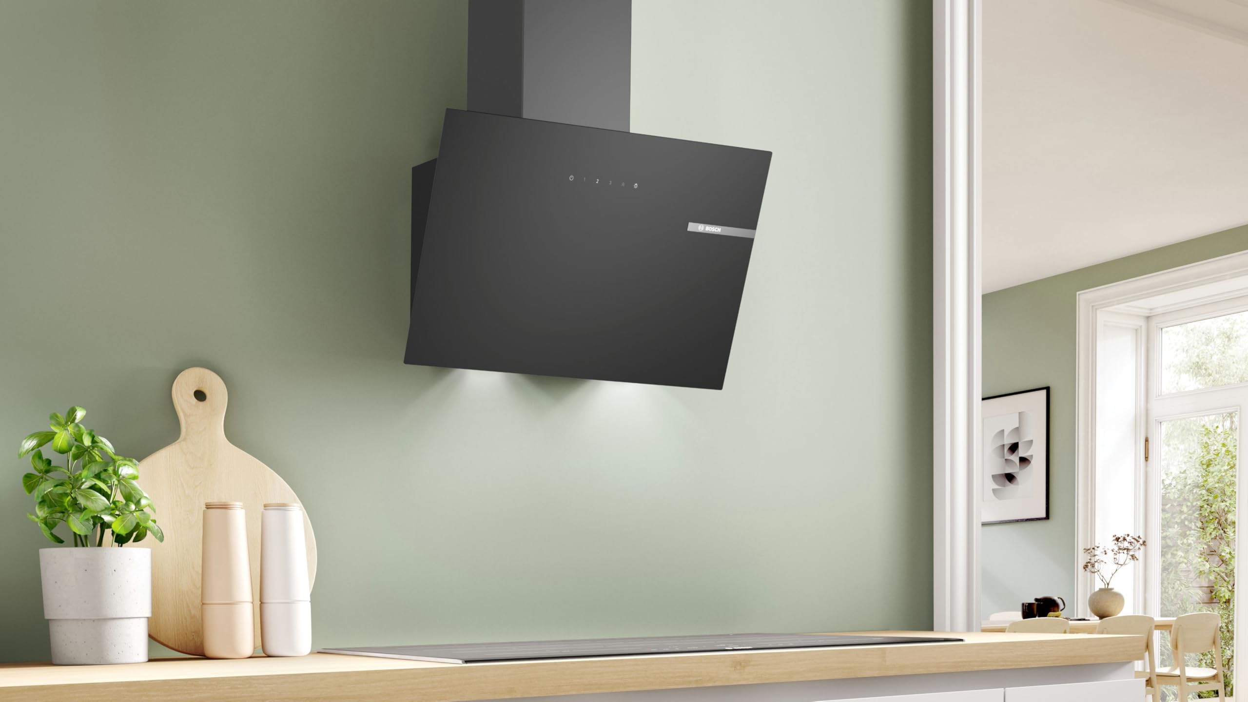 Bosch DWK65DK60 Cappa da Parete 60 cm Aria Ricircolo Scarico Touch Select Basic Filtro Antigrasso