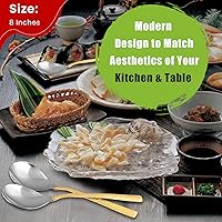 Vista 3 de Cuchara de servir de cobre con mango de martillo, cuchara de mesa para cocina, vajilla, utensilios de servir, herramientas de cocina de cobre