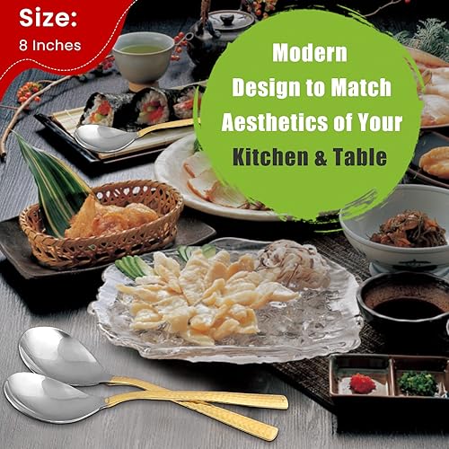 Miniatura 3 de Cuchara de servir de cobre con mango de martillo, cuchara de mesa para cocina, vajilla, utensilios de servir, herramientas de cocina de cobre